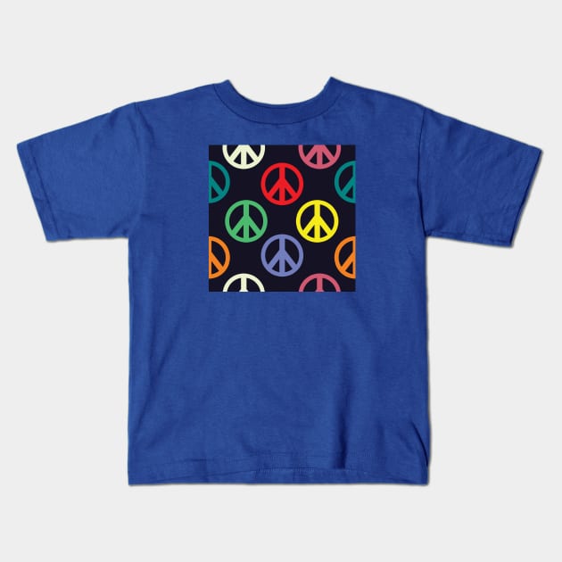 Colorful Peace Prosperity Calm Pattern Kids T-Shirt by FromTheAshes